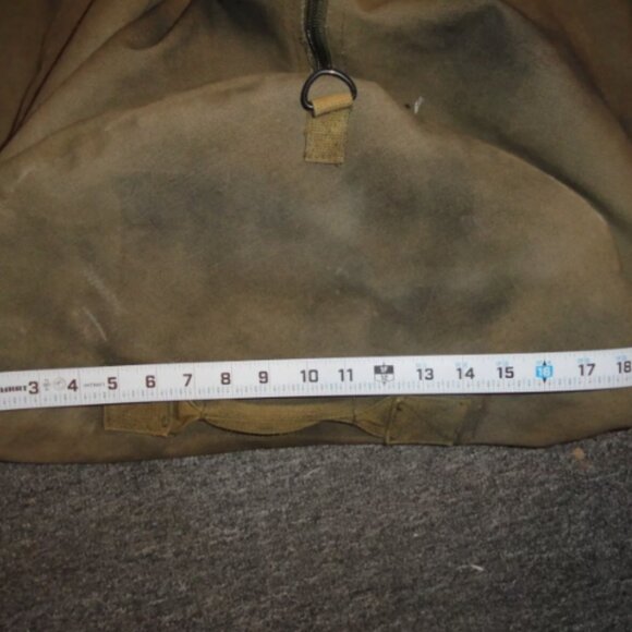 VINTAGE 1985 FRENCH FRANCE LARGE GREEN DUFFLE BAG COMMANDO SCHOOL ISSUE LD 4355 - Picture 13 of 13